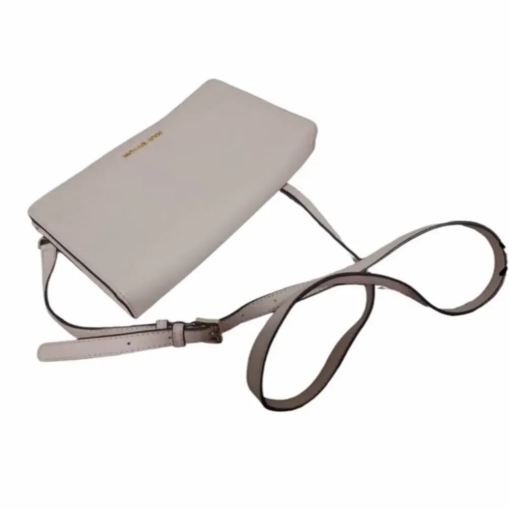 Michael Kors Jet Set Travel Large Saffiano Leather Crossbody Clutch - Soft Pink
